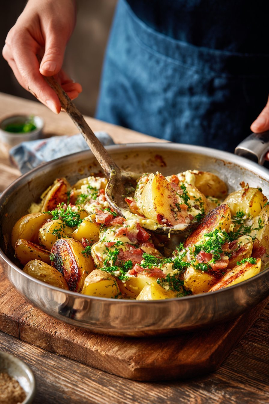 Pieczone Bataty z Fetą i Pietruszką instructions process