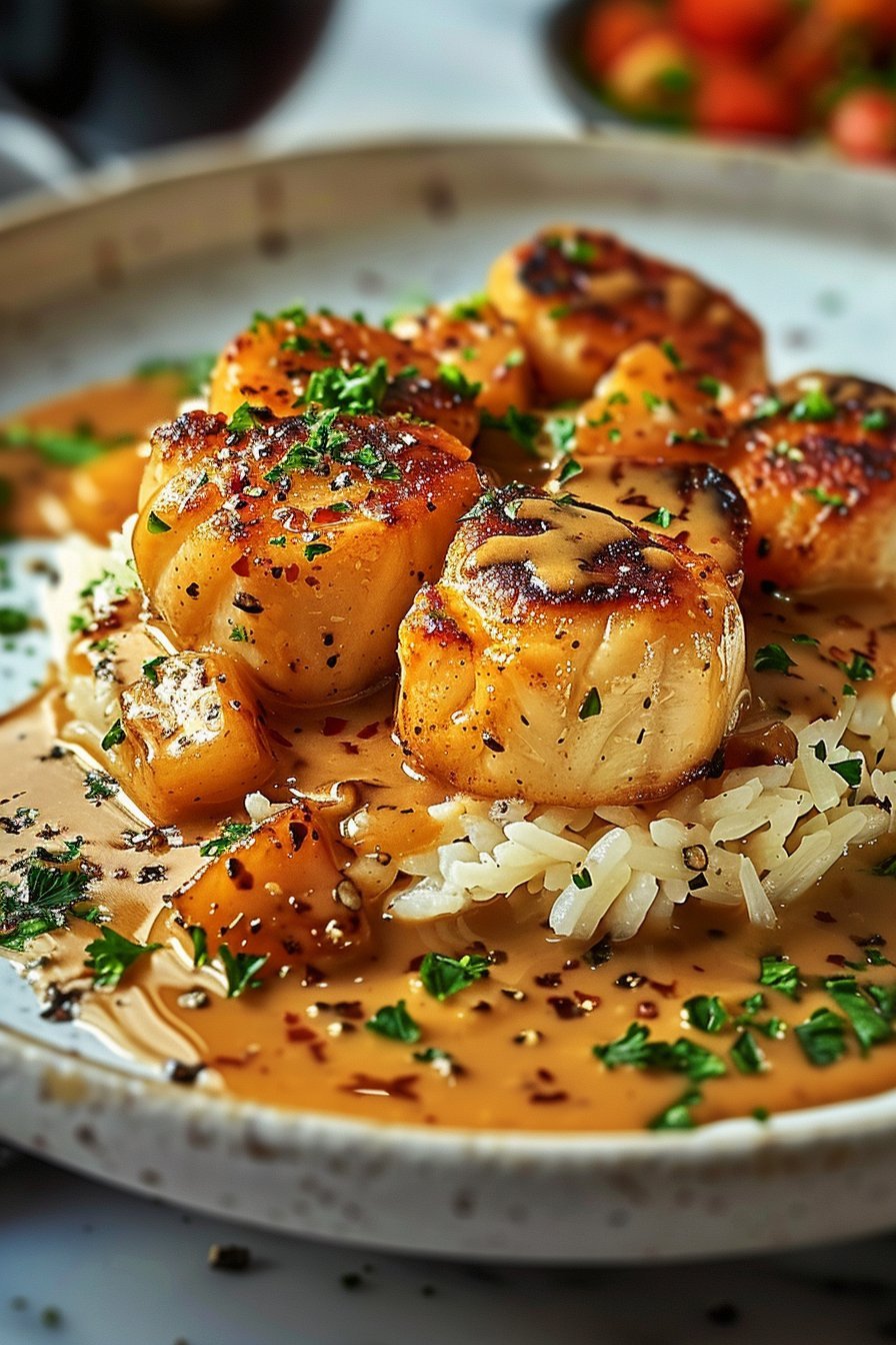 Kurczak w Kremowym Sosie z Ryżem - Najlepszy Przepis - kookgenot.nl serving