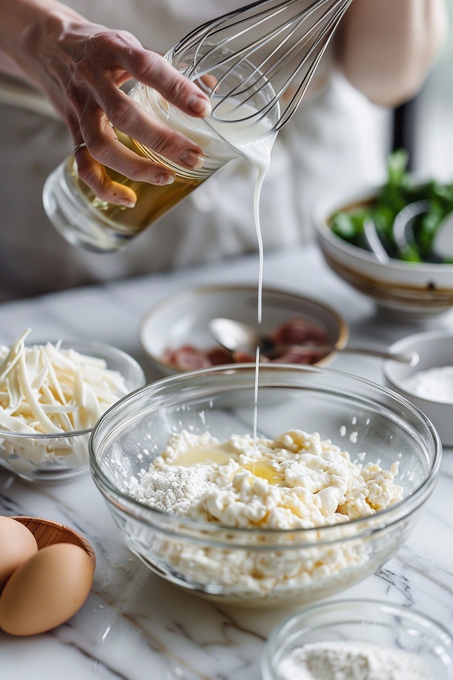 Aromatyczne wytrawne gofry z serem i szynką w 30 minut instructions process